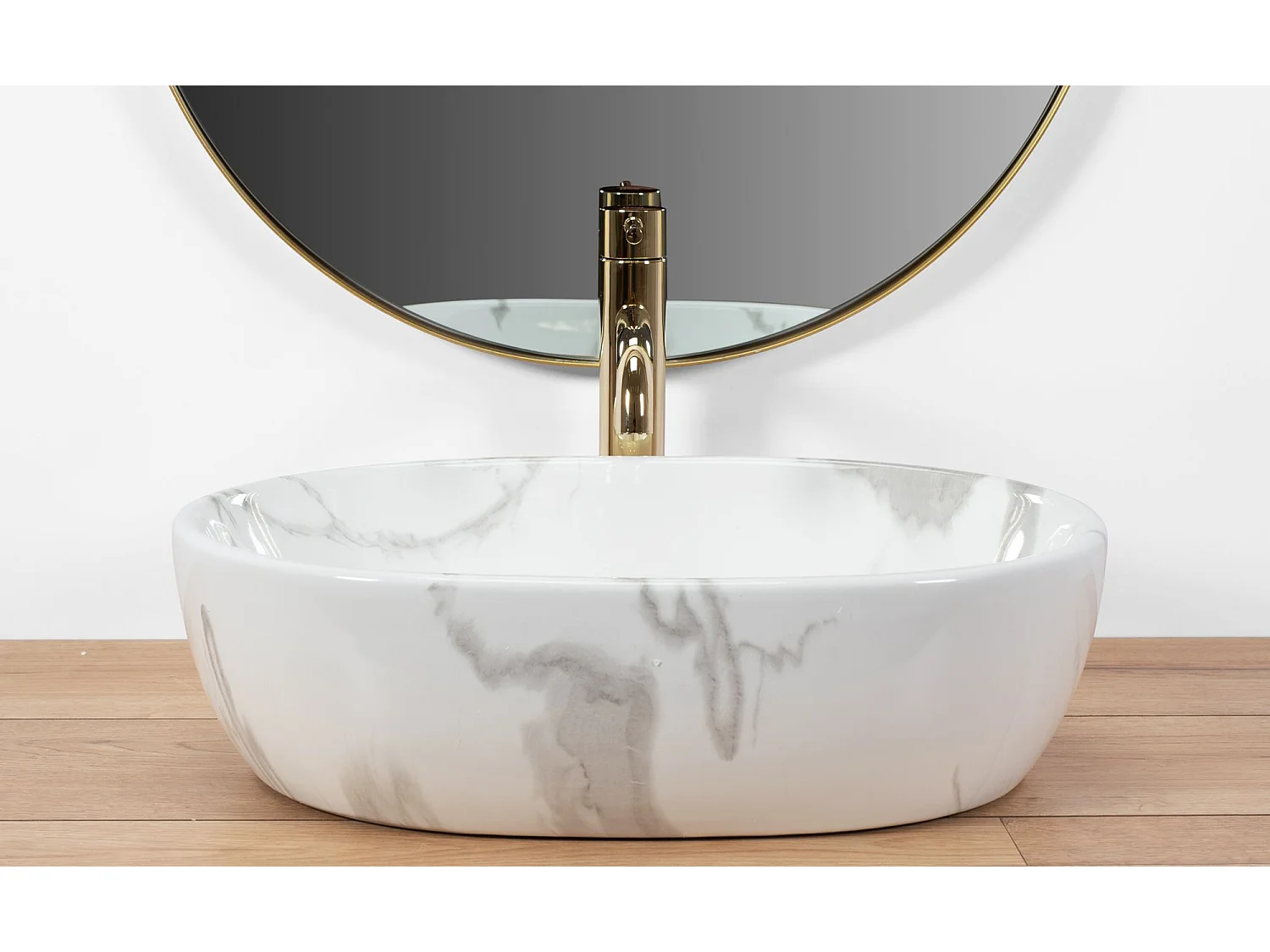 Lavatório De Apoio Rea Amelia Marmo Shiny White