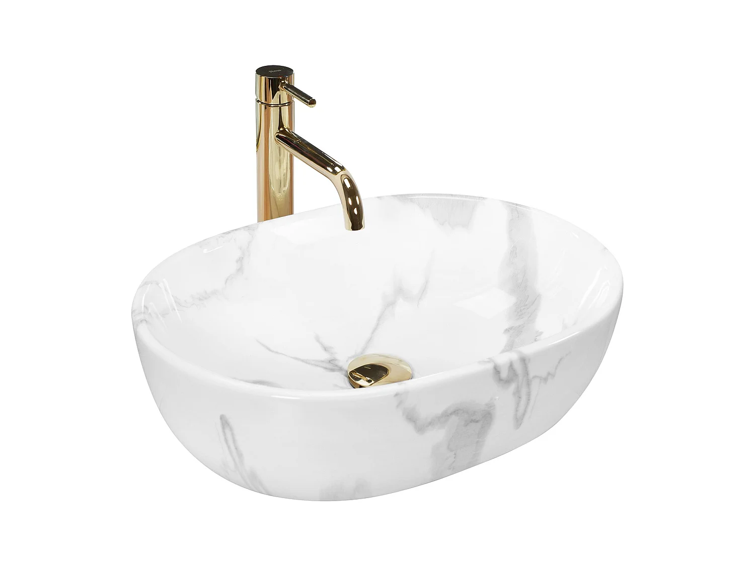 Vasque À Poser Rea Amelia Marmo Shiny White