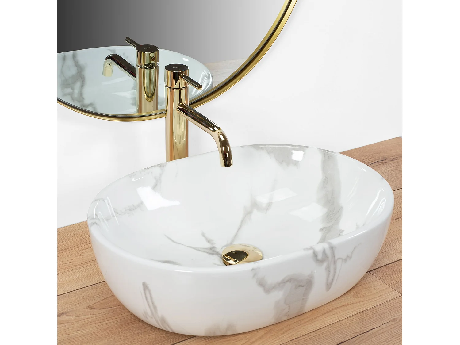 Lavabo Da Appoggio Rea Amelia Marmo Shiny White