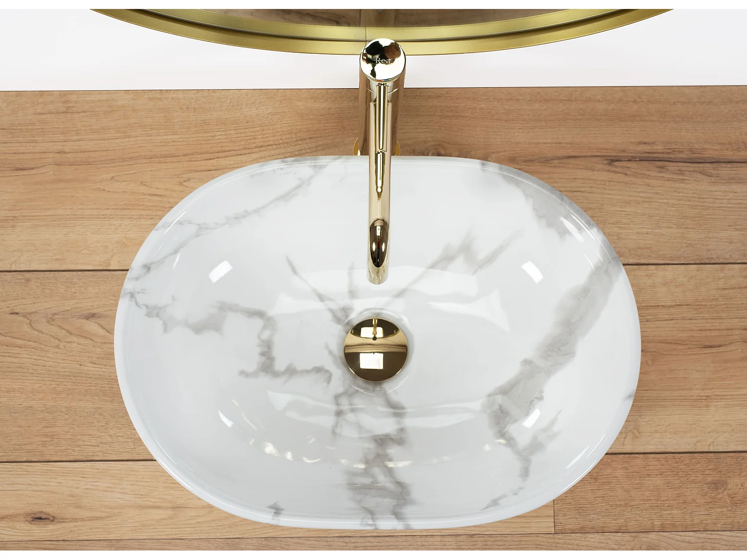 Lavabo Da Appoggio Rea Amelia Marmo Shiny White