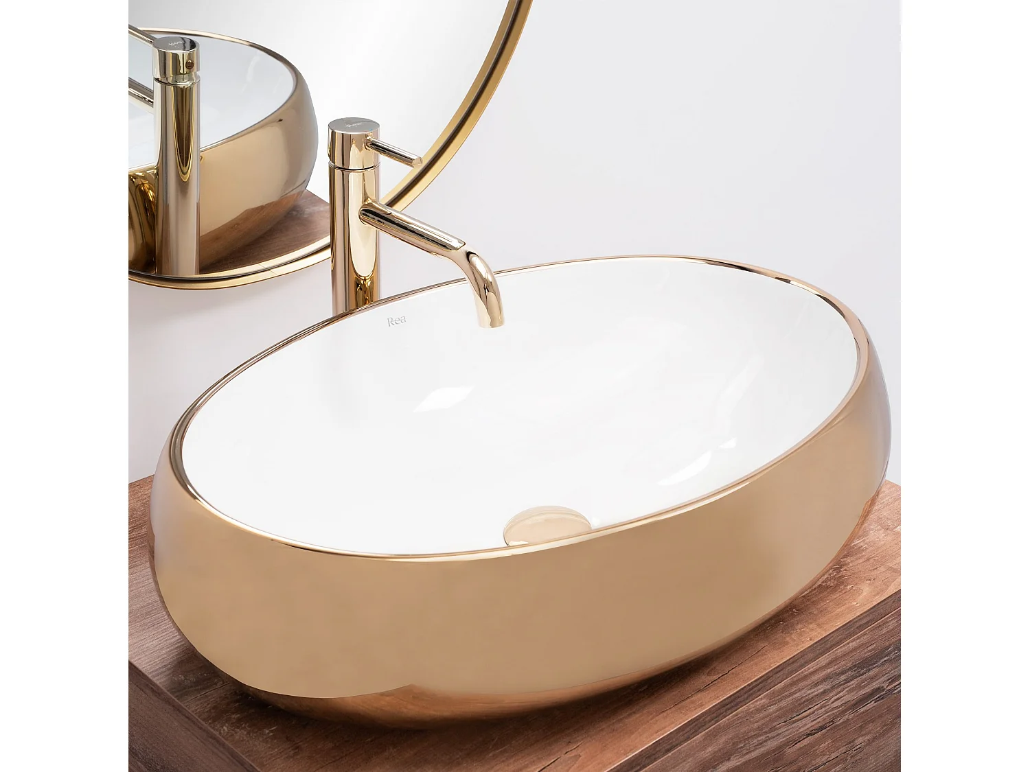 Vasque À Poser Rea Melania White Gold