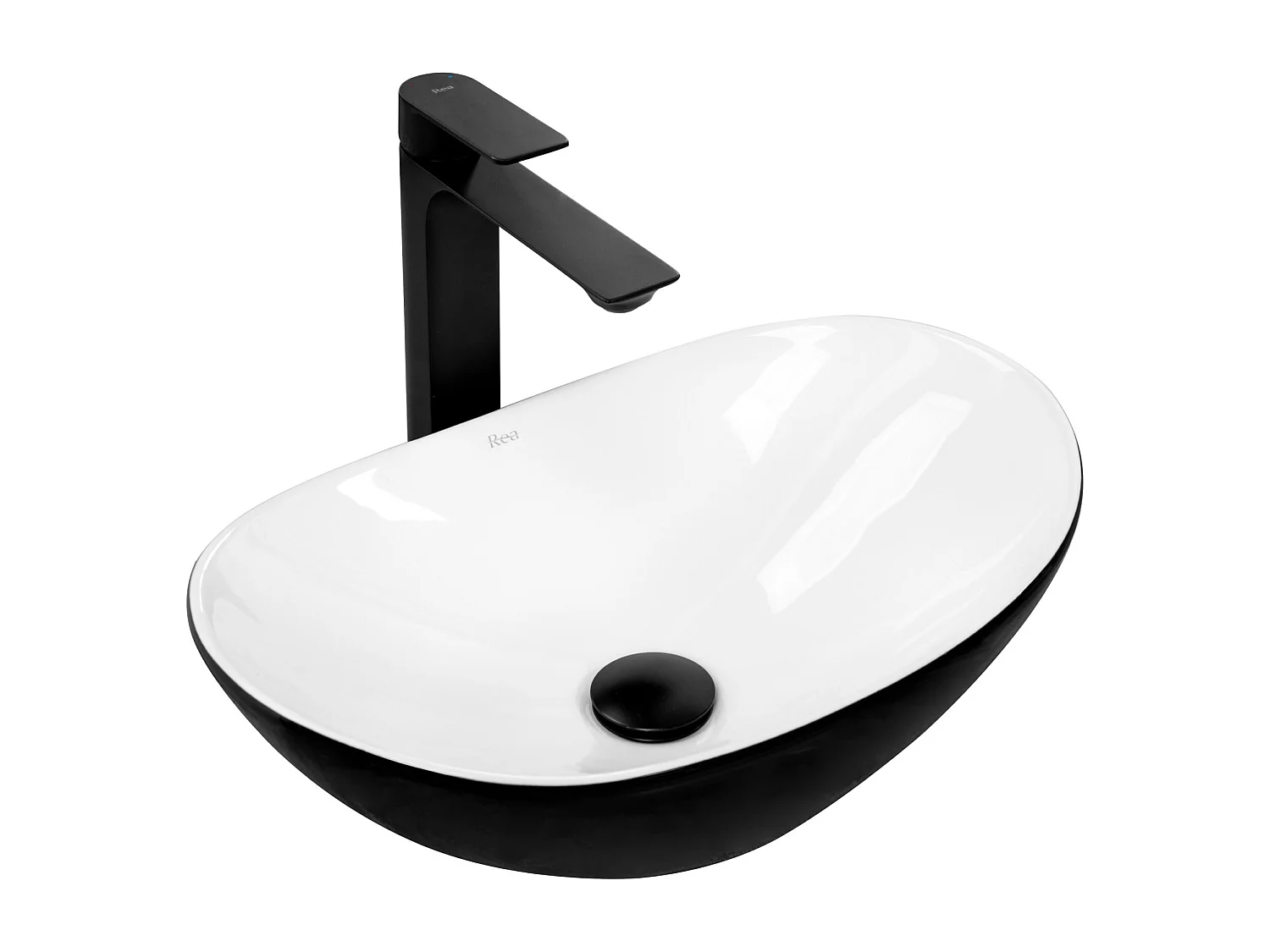 Opzetwastafel Rea Royal Mini Black White