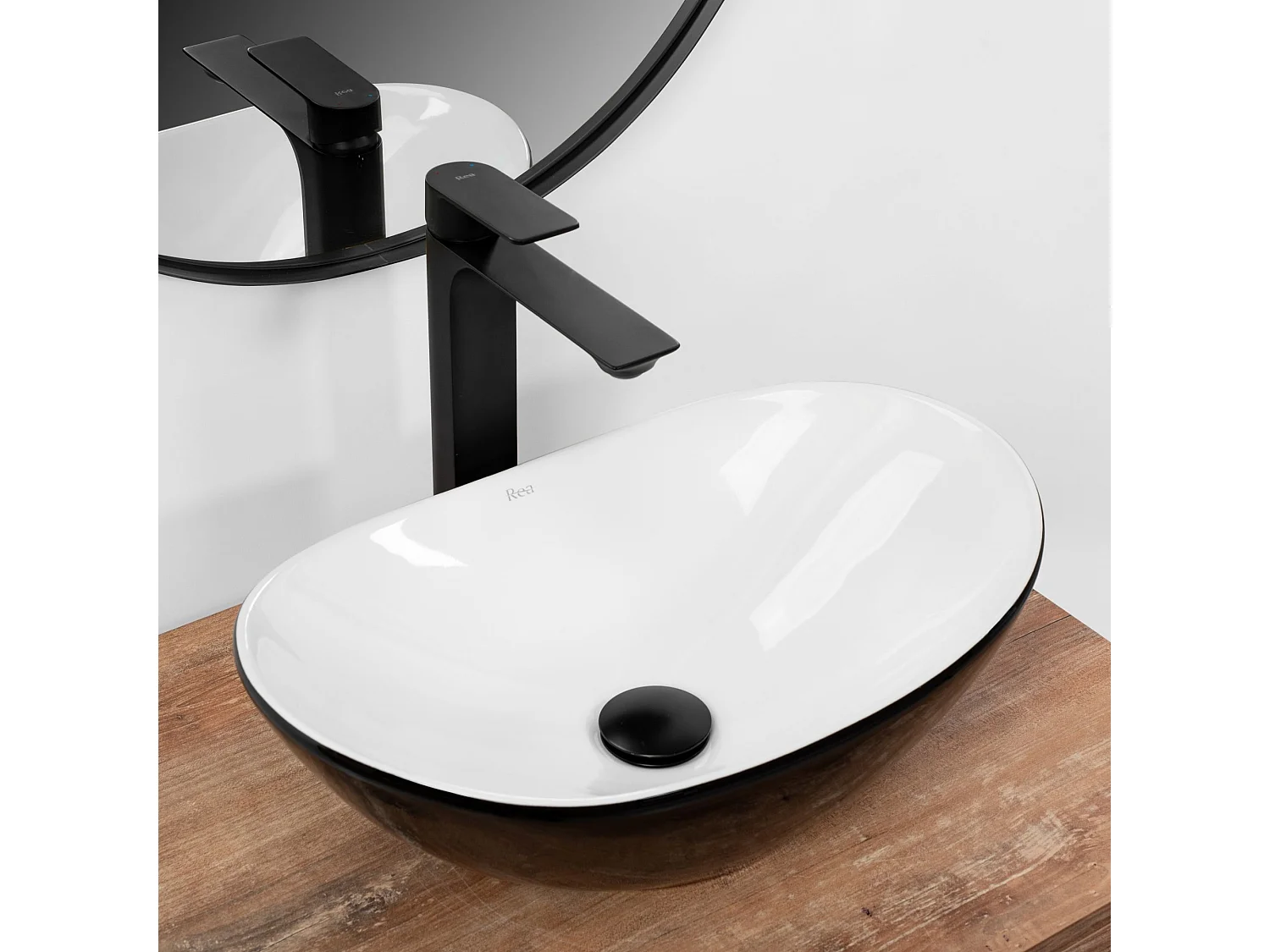 Opzetwastafel Rea Royal Mini Black White