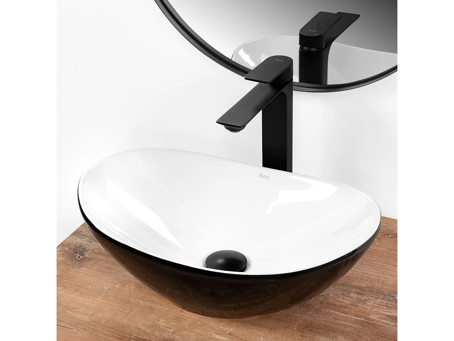 Opzetwastafel Rea Royal Mini Black White