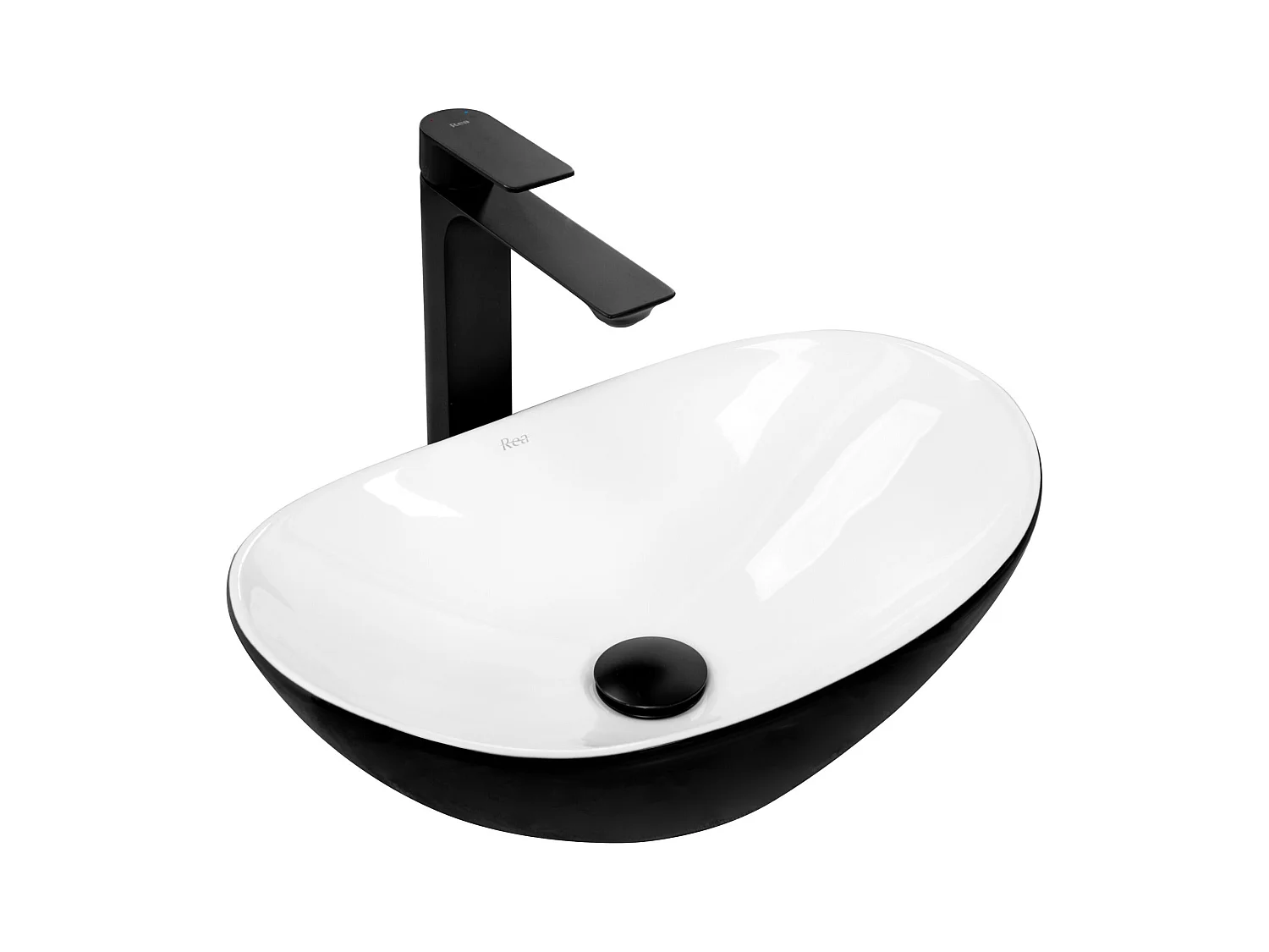 Vasque À Poser Rea Royal Mini Black White
