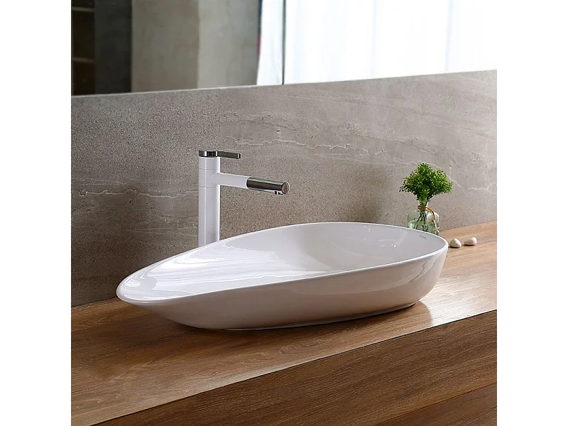 Lavabo Da Appoggio Rea Greta 75 White