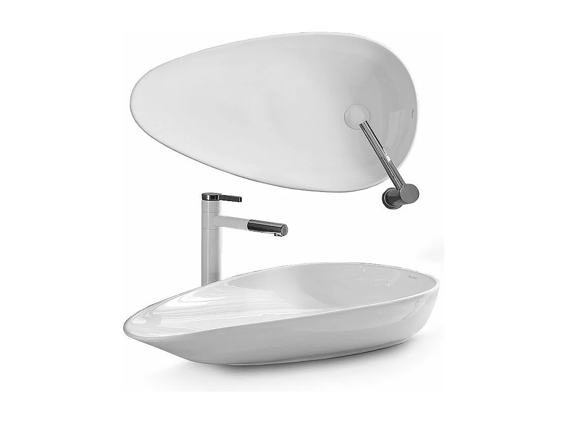 Lavabo Da Appoggio Rea Greta 75 White