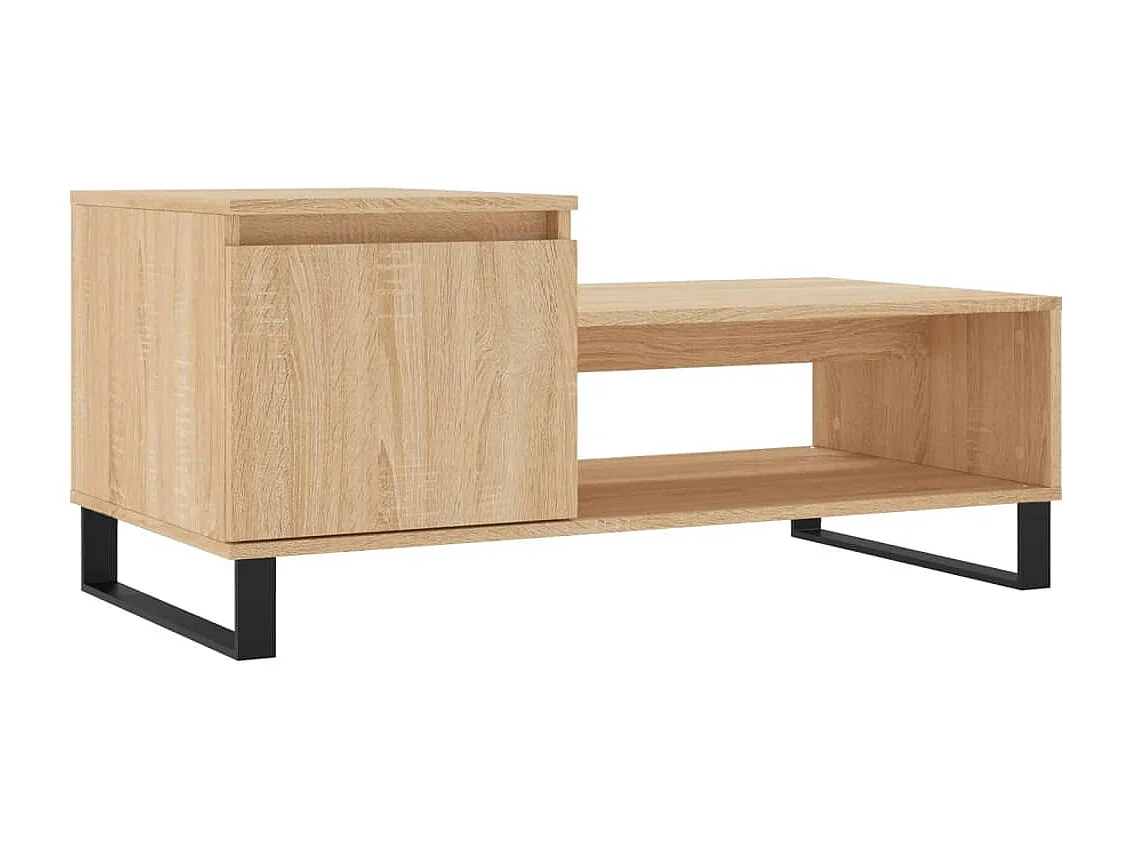 Salontafel 100x50x45 cm bewerkt hout sonoma eikenkleurig