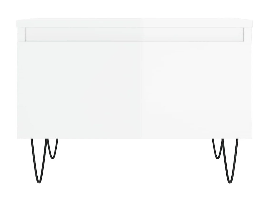 Salontafels 2 st 50x46x35 cm bewerkt hout hoogglans wit