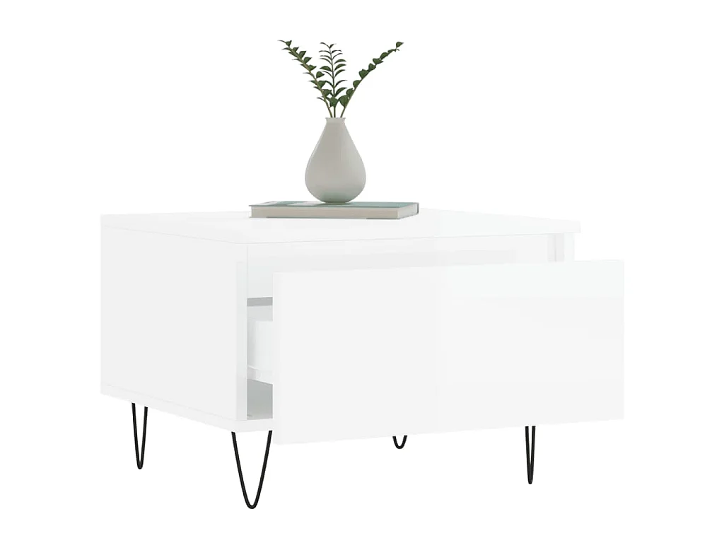 Tables basses 2 pcs blanc brillant 50x46x35cm bois d'ingénierie