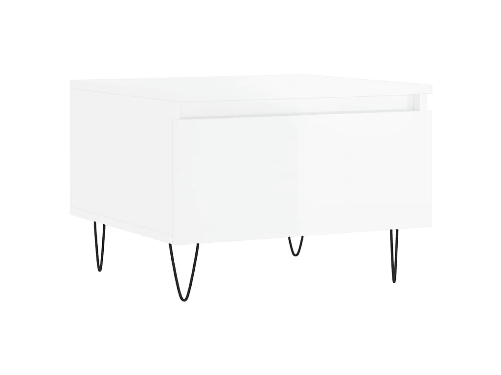 Tables basses 2 pcs blanc brillant 50x46x35cm bois d'ingénierie