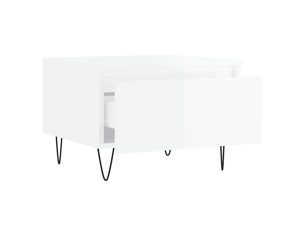 Tables basses 2 pcs blanc brillant 50x46x35cm bois d'ingénierie