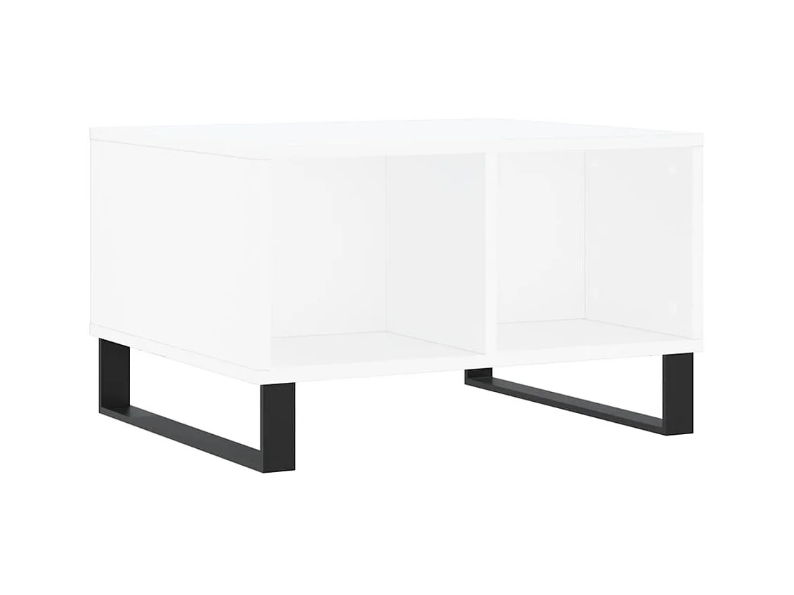 Table basse Blanc 60x50x36,5 cm Bois d'ingénierie