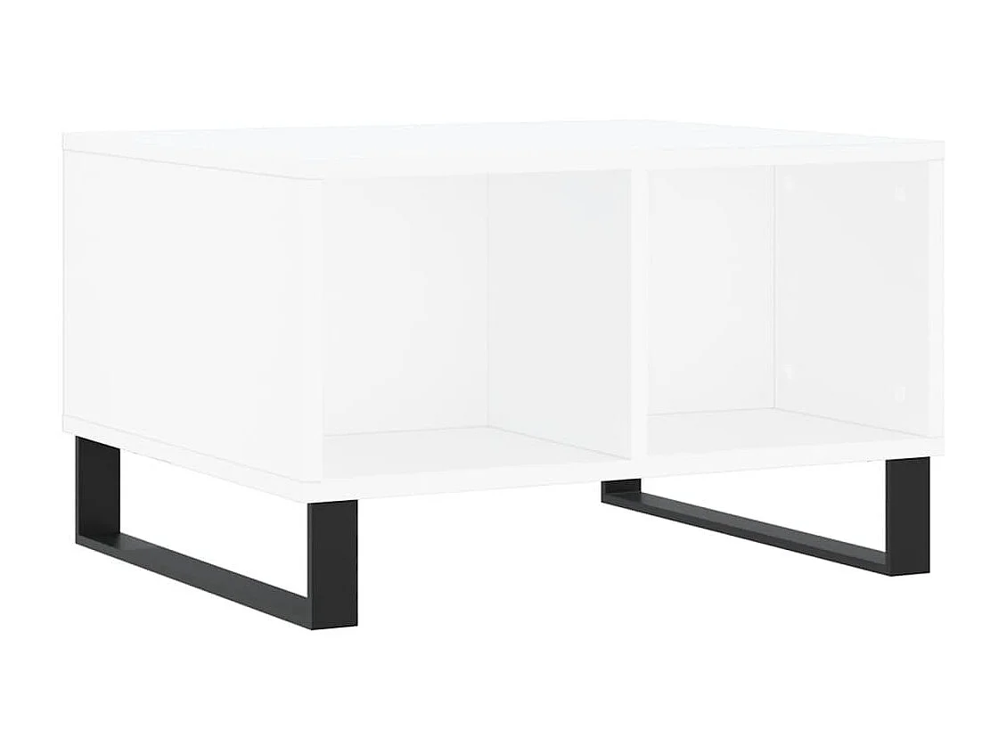 Table basse Blanc 60x50x36,5 cm Bois d'ingénierie