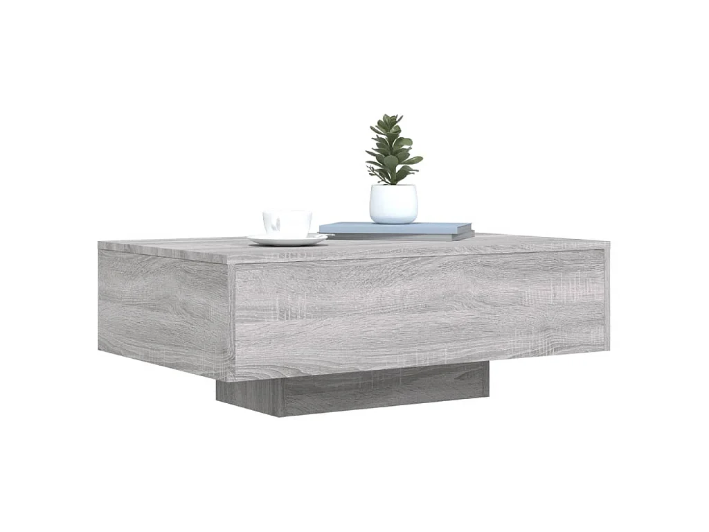 Salontafel met LED-verlichting 85x55x31 cm grijs sonoma eiken