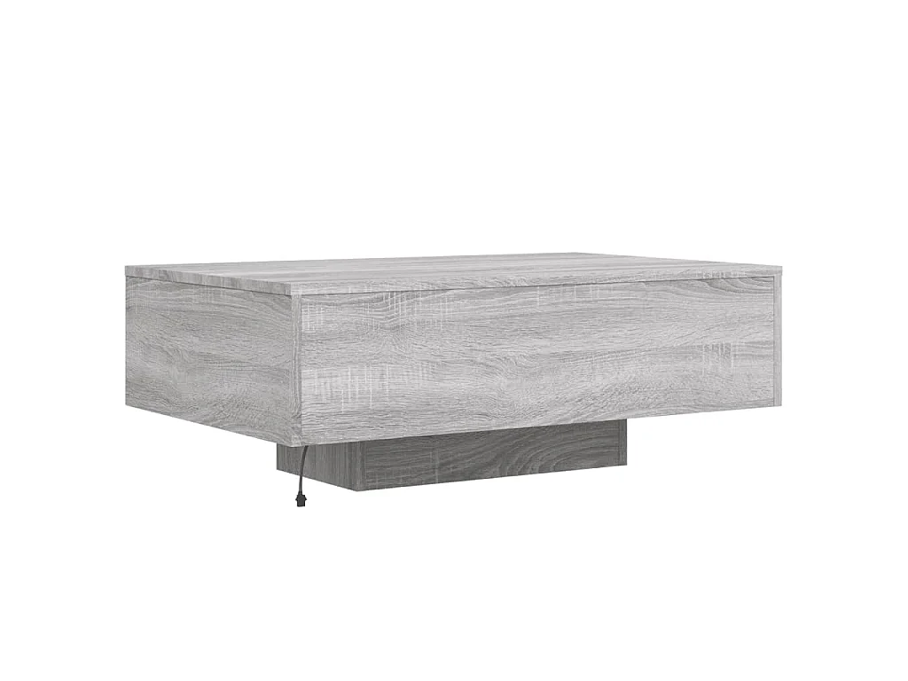 Salontafel met LED-verlichting 85x55x31 cm grijs sonoma eiken
