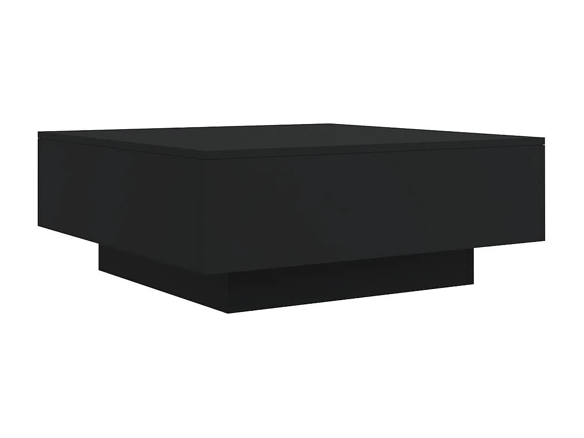 Table basse noir 80x80x31 cm bois d'ingénierie