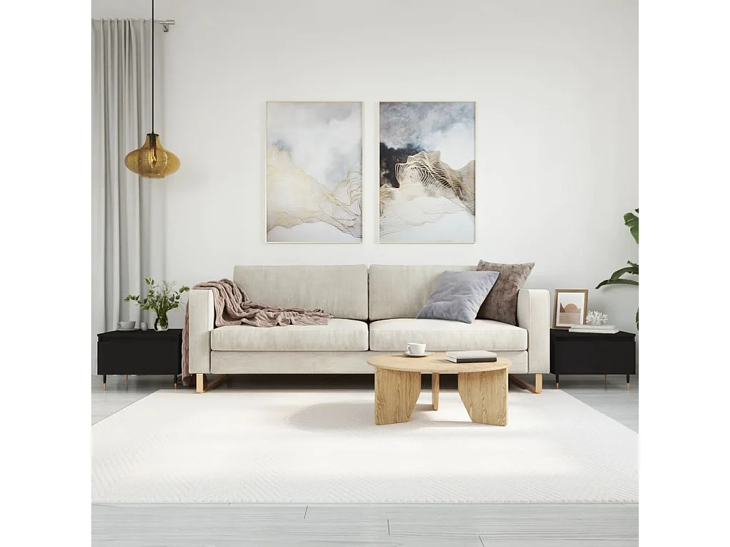 Tavolini da Salotto 2pz Neri 50x46x35 cm in Legno Multistrato