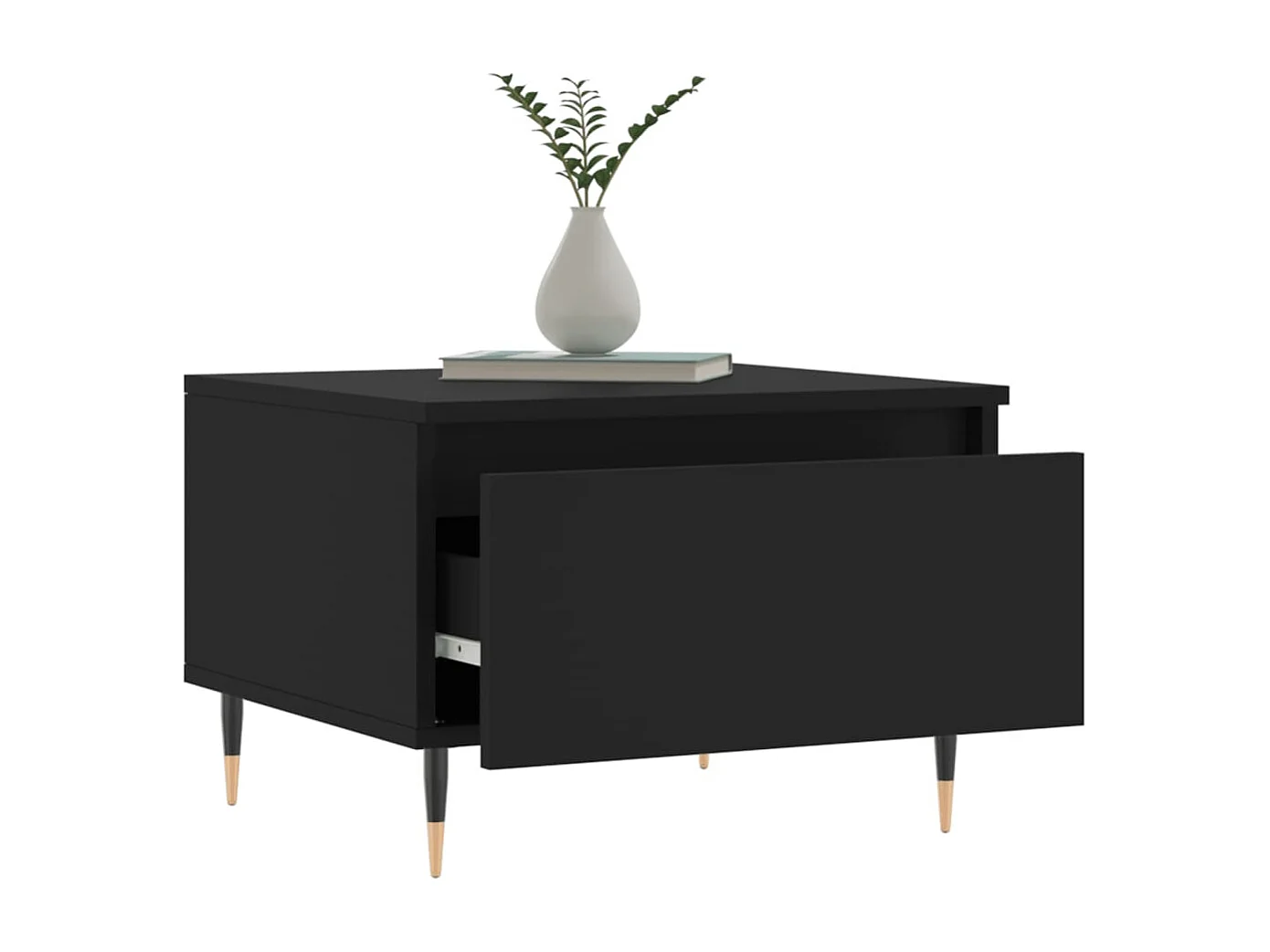 Tavolini da Salotto 2pz Neri 50x46x35 cm in Legno Multistrato