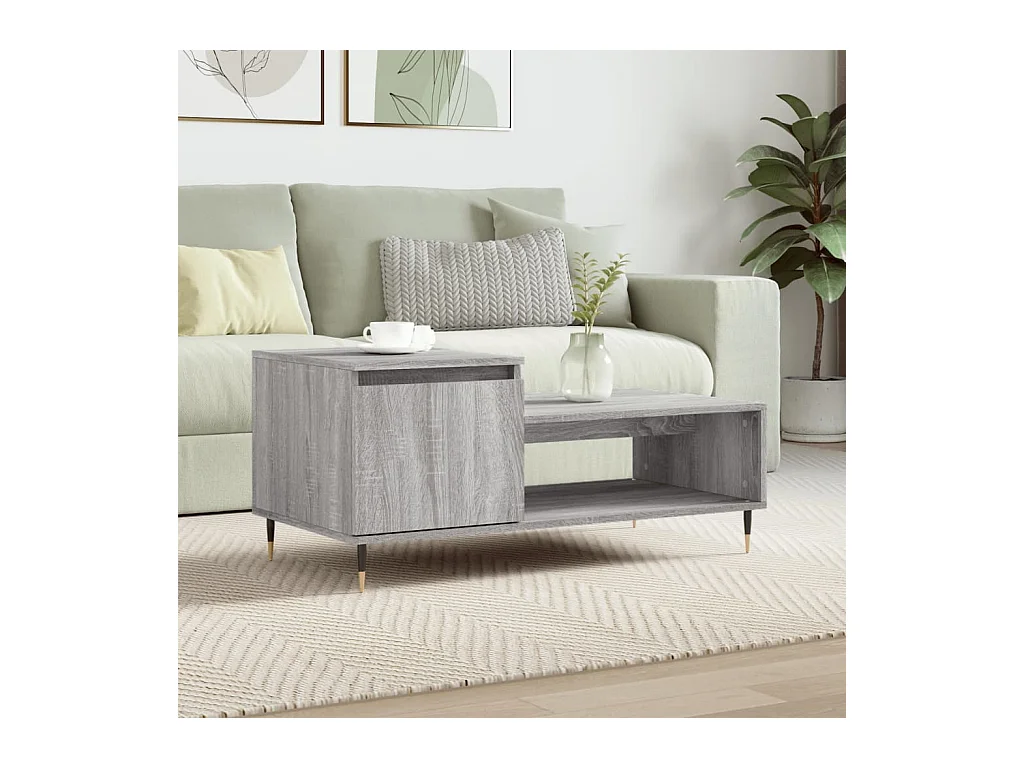 Tavolino da Salotto grigio sonoma 100x50x45cm Legno Multistrato