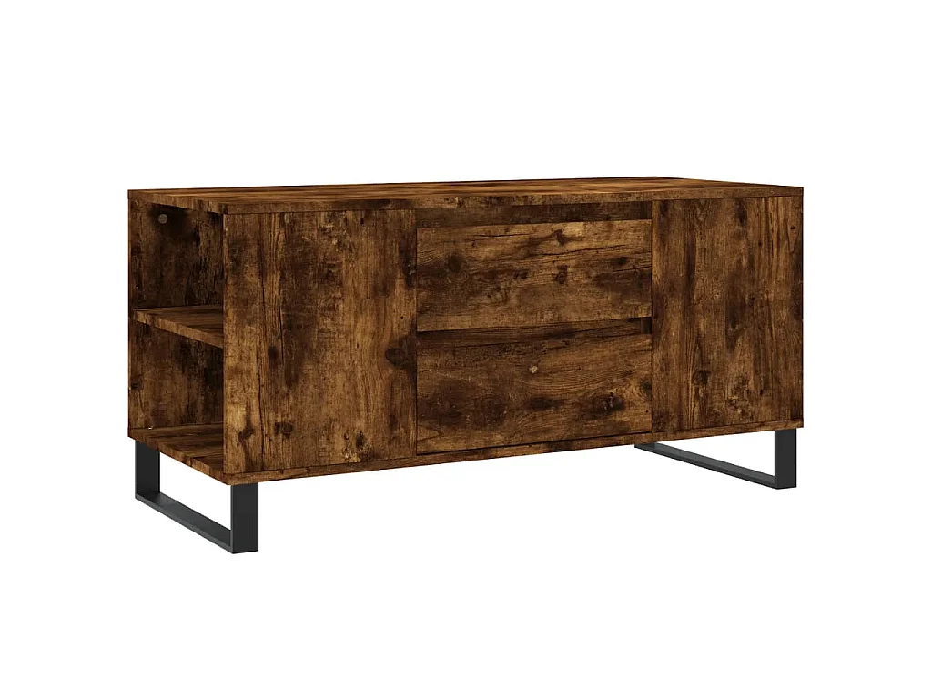 Salontafel 102x44,5x50 cm bewerkt hout gerookt eikenkleurig