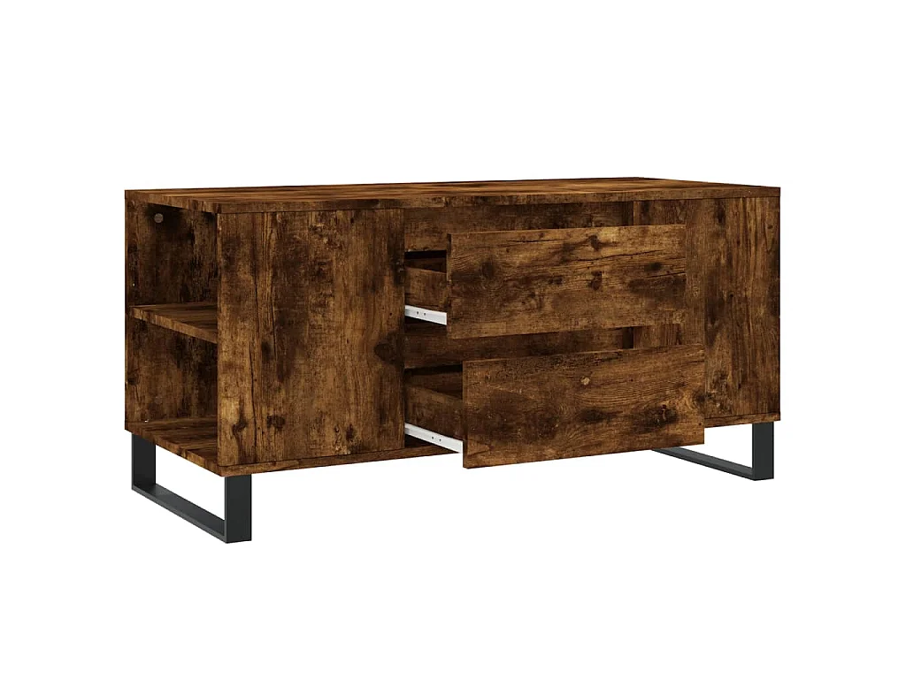 Salontafel 102x44,5x50 cm bewerkt hout gerookt eikenkleurig