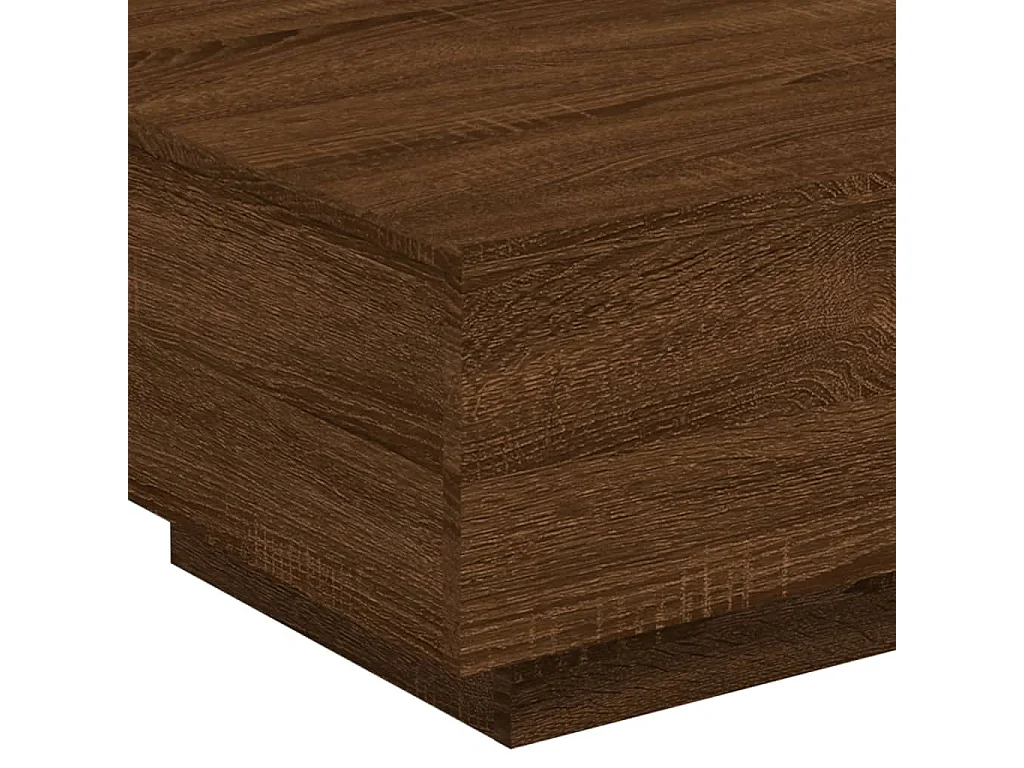 Mesa de centro com luzes LED 55x55x31 cm carvalho castanho