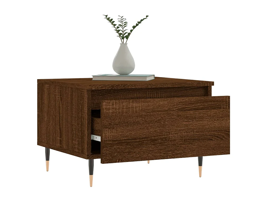 Salontafels 2 st 50x46x35 cm bewerkt hout bruin eikenkleur