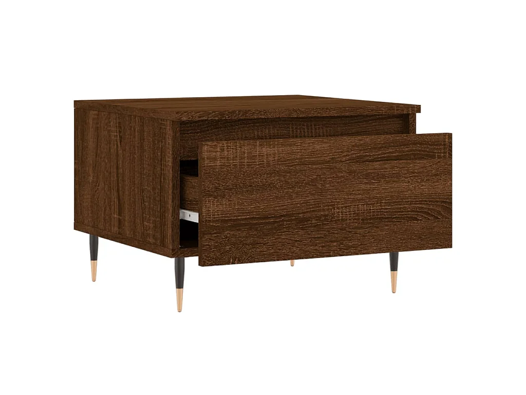 Salontafels 2 st 50x46x35 cm bewerkt hout bruin eikenkleur