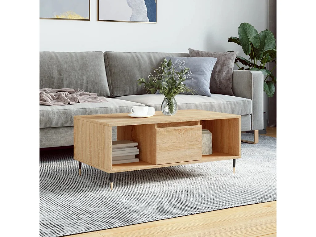 Table basse Chêne sonoma 90x50x36,5 cm Bois d'ingénierie
