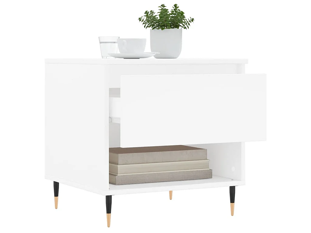 Table basse blanc 50x46x50 cm bois d’ingénierie