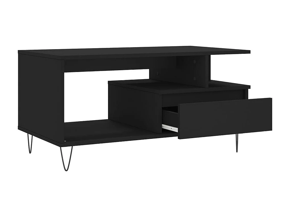 Table basse Noir 90x49x45 cm Bois d'ingénierie