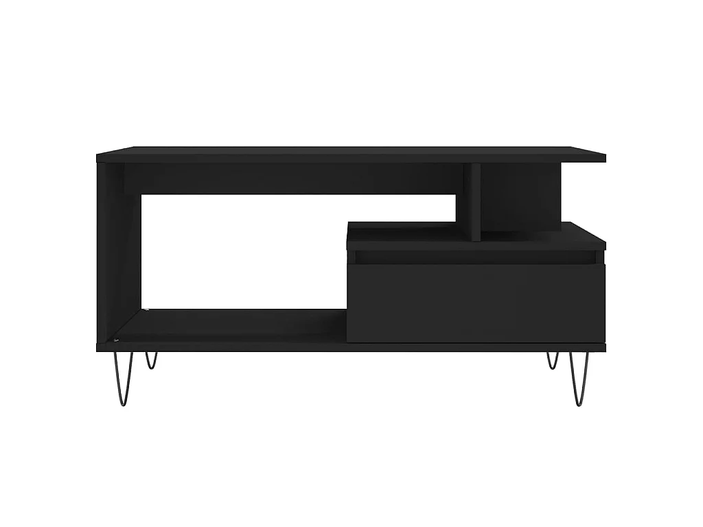 Tavolino da Salotto Nero 90x49x45 cm in Legno Multistrato