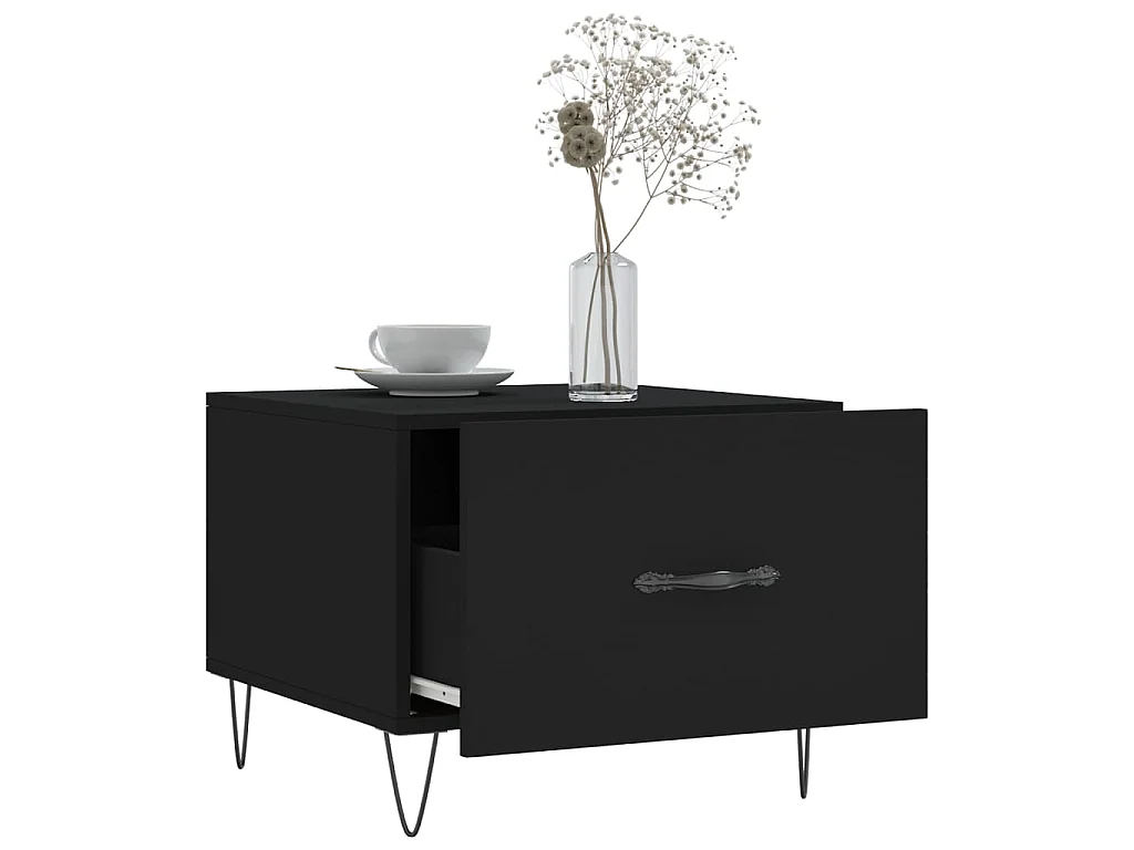 Tables basses 2 pcs noir 50x50x40 cm bois d'ingénierie