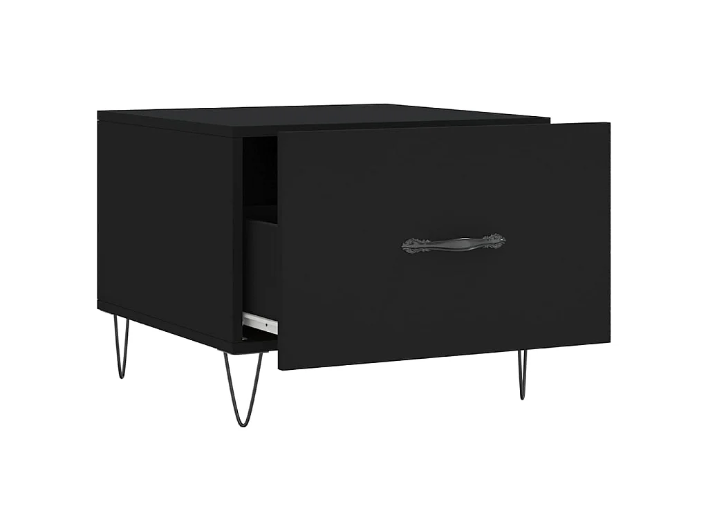 Tables basses 2 pcs noir 50x50x40 cm bois d'ingénierie