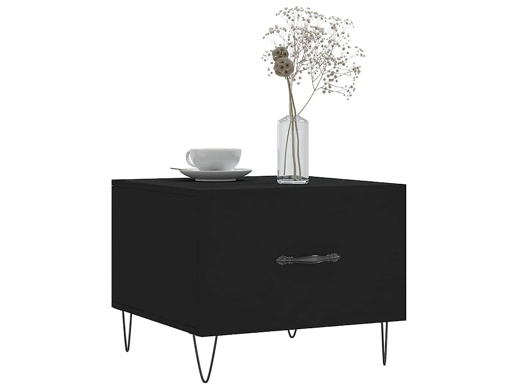 Tavolini da Salotto 2 pz Neri 50x50x40 cm in Legno Multistrato