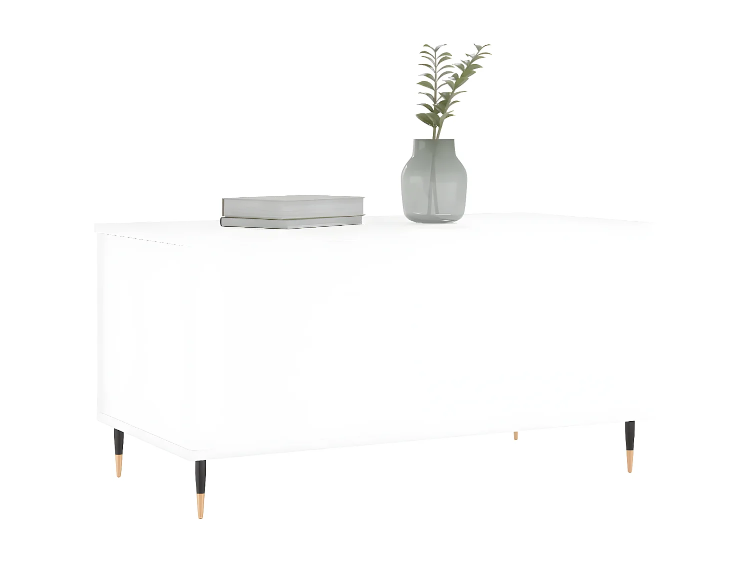 Mesa centro 90x44,5x45 cm derivados de madeira branco brilhante