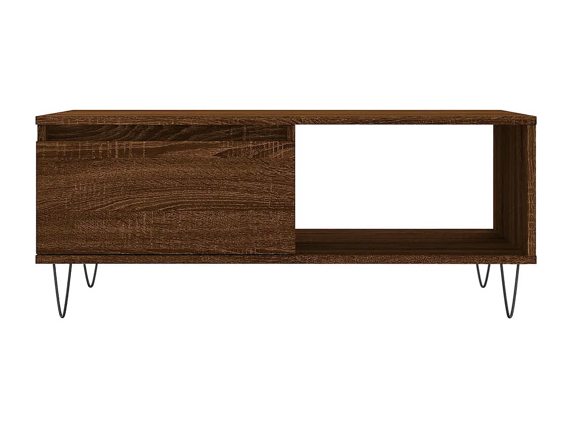 Mesa de centro 90x50x36,5cm derivados madeira carvalho castanho