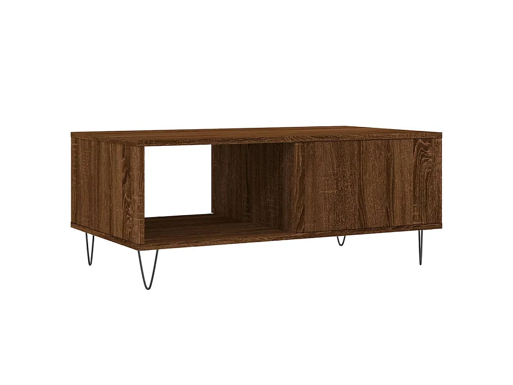 Mesa de centro 90x50x36,5cm derivados madeira carvalho castanho