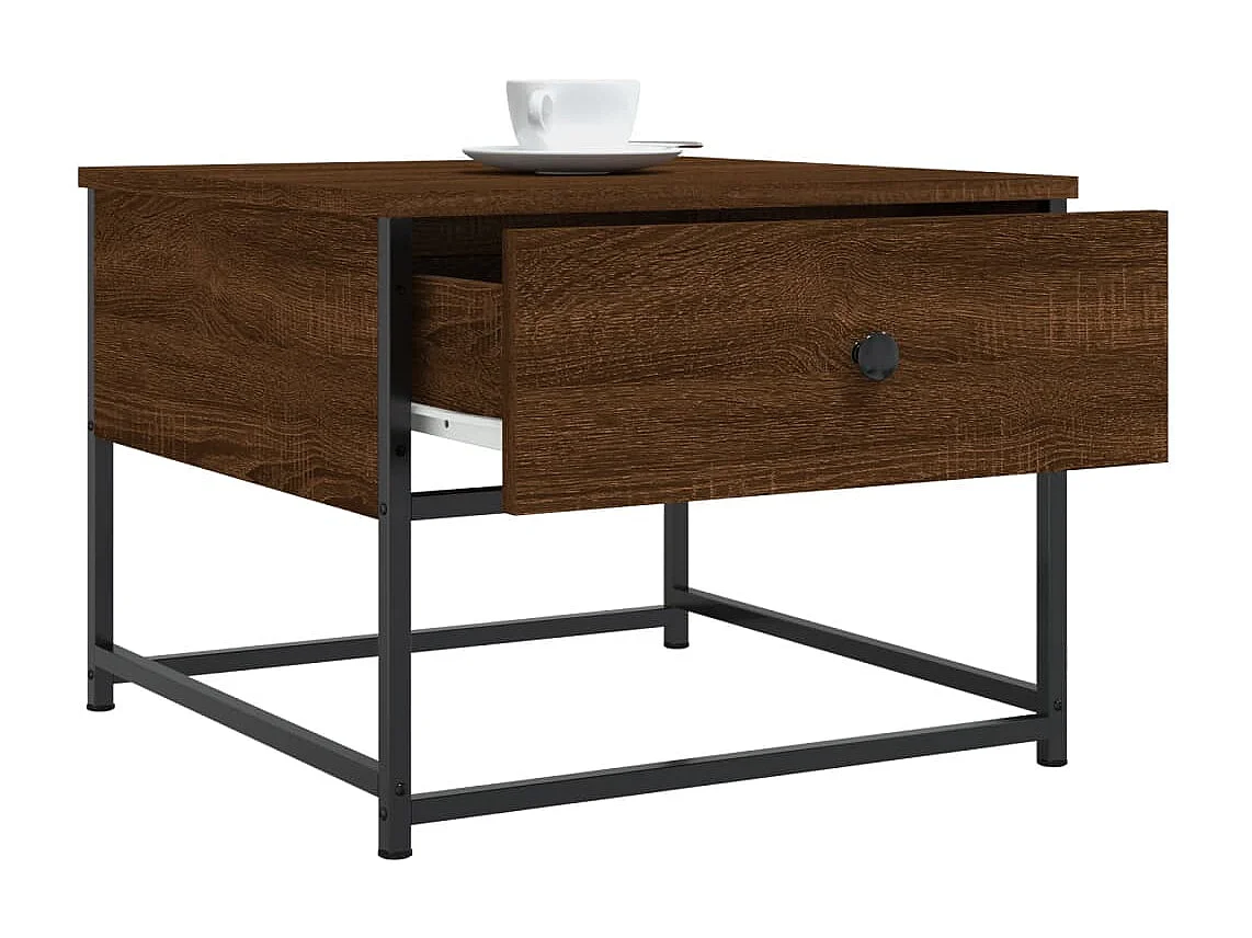 Mesa centro 51x51x40 cm derivados de madeira carvalho castanho