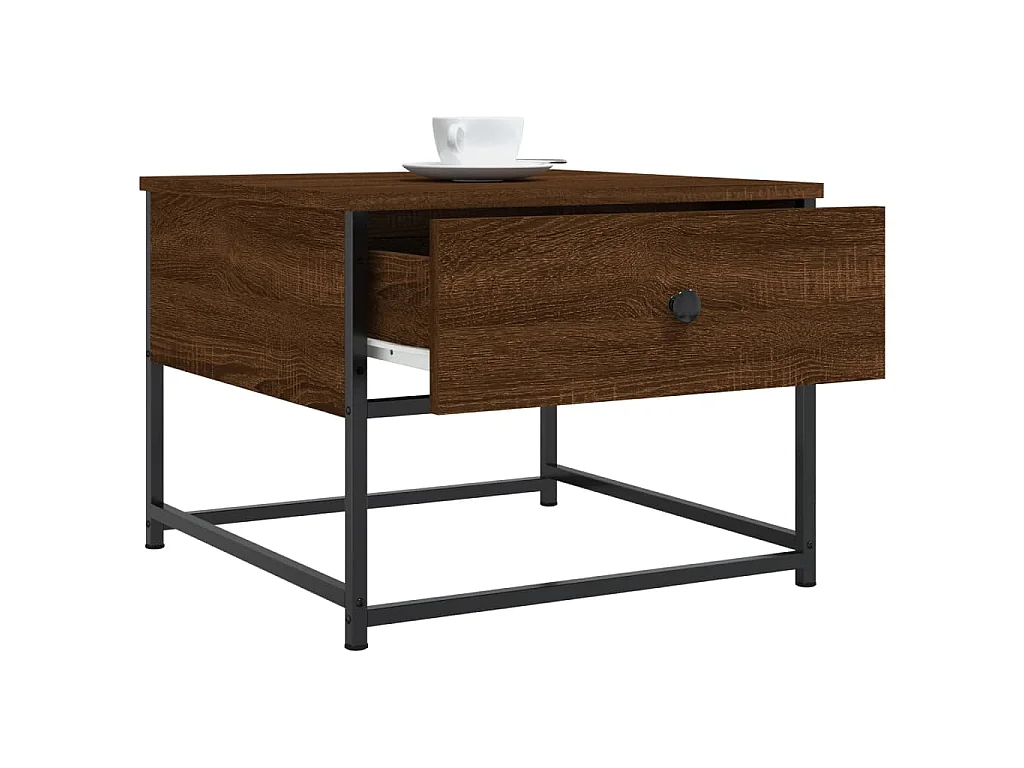 Table basse chêne marron 51x51x40 cm bois d'ingénierie