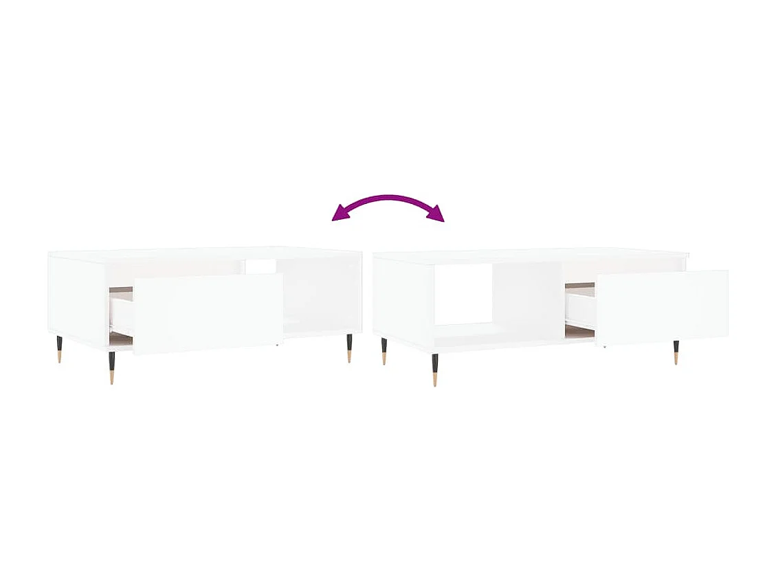 Mesa de centro 90x50x36,5 cm derivados de madeira branco