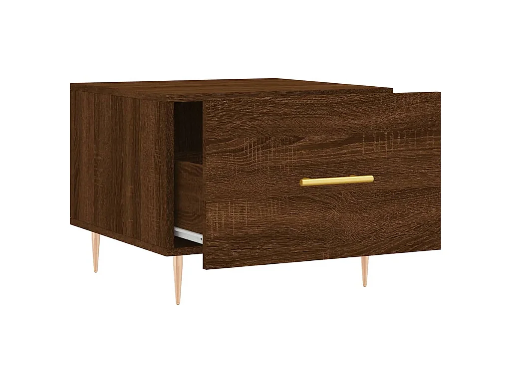 Salontafels 2 st 50x50x40 cm bewerkt hout bruin eikenkleur