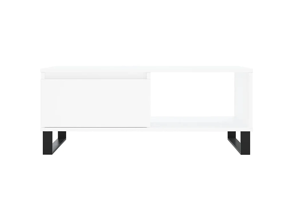 Table basse Blanc 90x50x36,5 cm Bois d'ingénierie