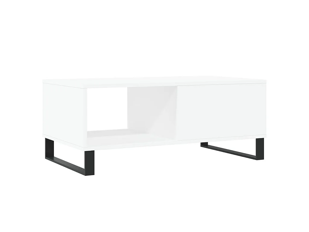 Table basse Blanc 90x50x36,5 cm Bois d'ingénierie