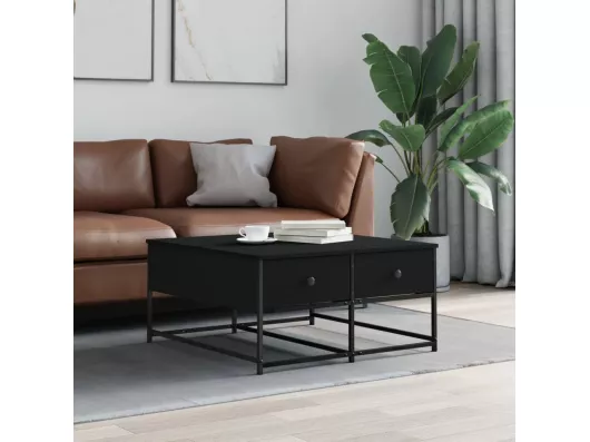 Kauf Unique Couchtisch Schwarz 80x80x40 cm Holzwerkstoff