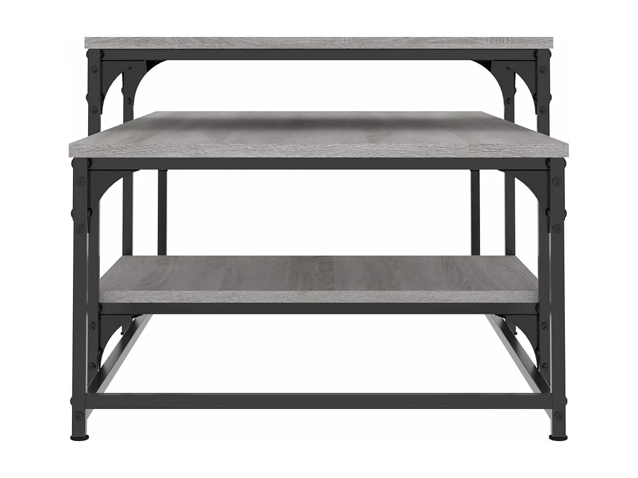 Table basse sonoma gris 102x60x45 cm bois d'ingénierie