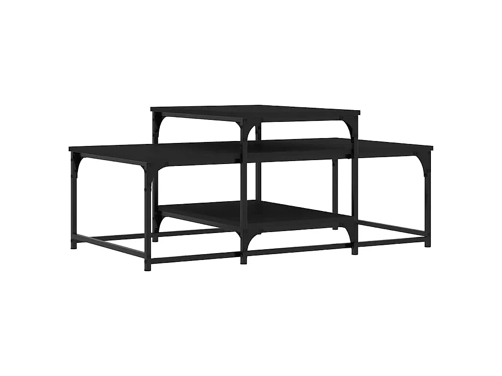 Tavolino da Salotto Nero 102x60x45 cm in Legno Multistrato