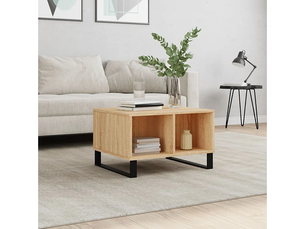 Table basse Chêne sonoma 60x50x36,5 cm Bois d'ingénierie