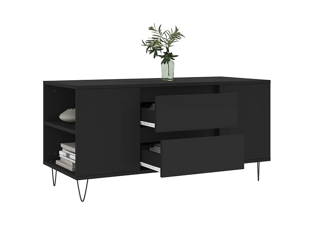 Table basse noir 102x44,5x50 cm bois d'ingénierie